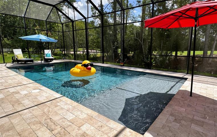 Dive into pure relaxation – a pool designed for everyone's enjoyment. ??????? With its gentle, shallow entry, it welcomes young ones to splash and play, while adults lounge on comfortable chairs immersed in the refreshing waters. Enhanced by solar heating, the pool offers year-round comfort, inviting you to unwind in its soothing embrace. As you bask in its warmth, you're treated to breathtaking vistas of the adjacent golf course, creating a harmonious blend of leisure and natural beauty.