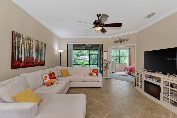 All furniture, TV, and decor convey with the villa.
