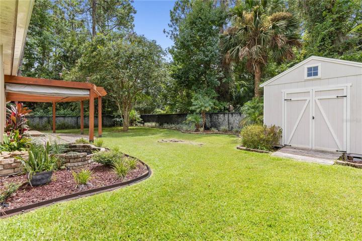 Pond with fountain and SHED