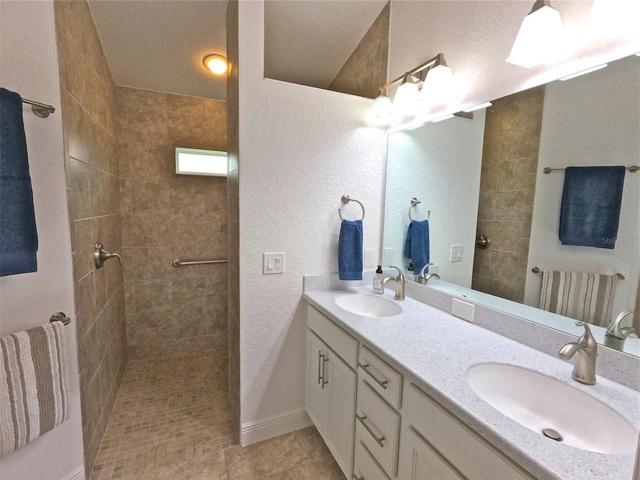 Master bath is well lit