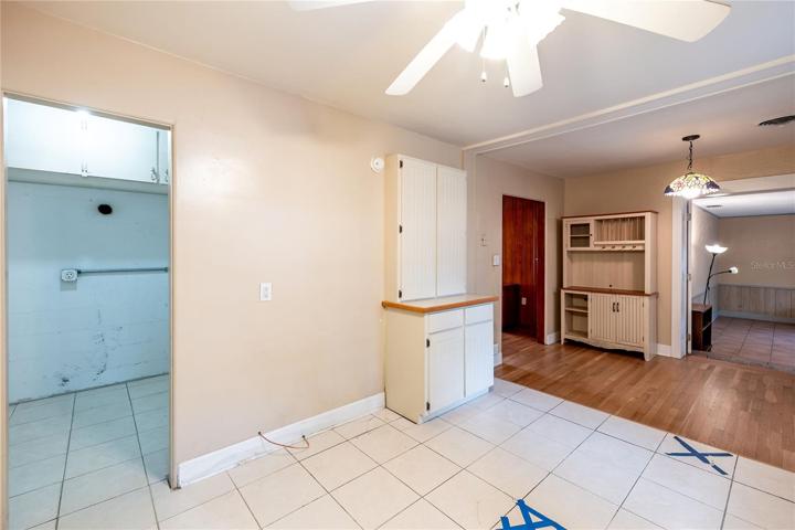 looking into laundry room