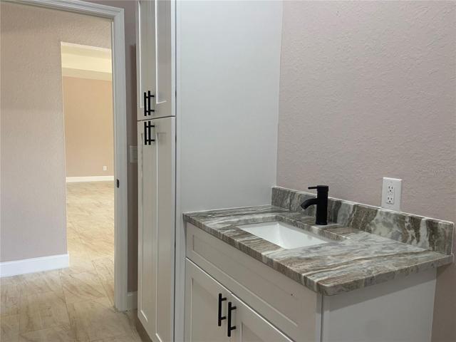 Hall Bath Vanity with storage cabinet