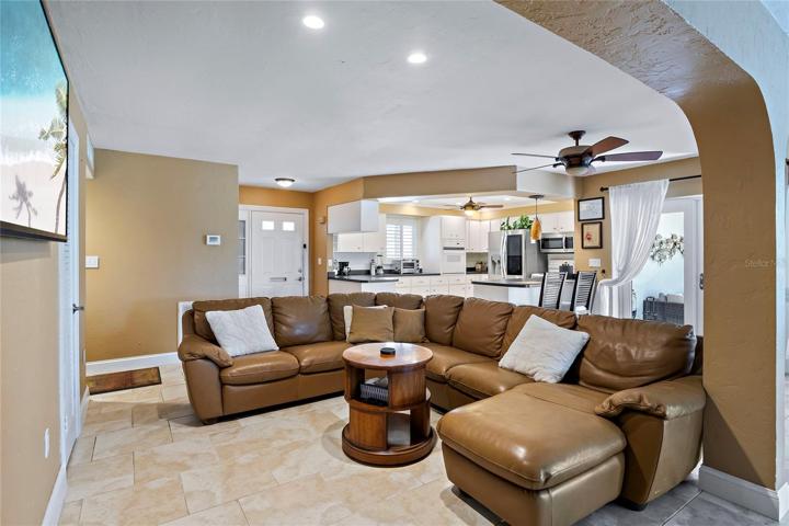 Front living space/ breakfast bar, door to lanai