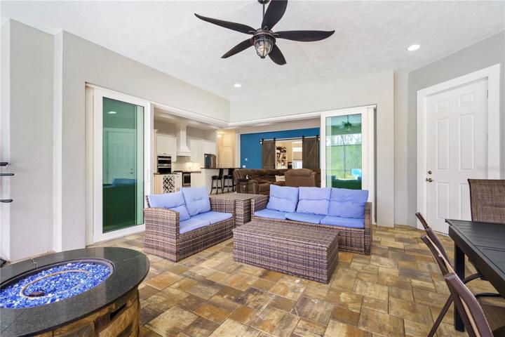 Covered patio area