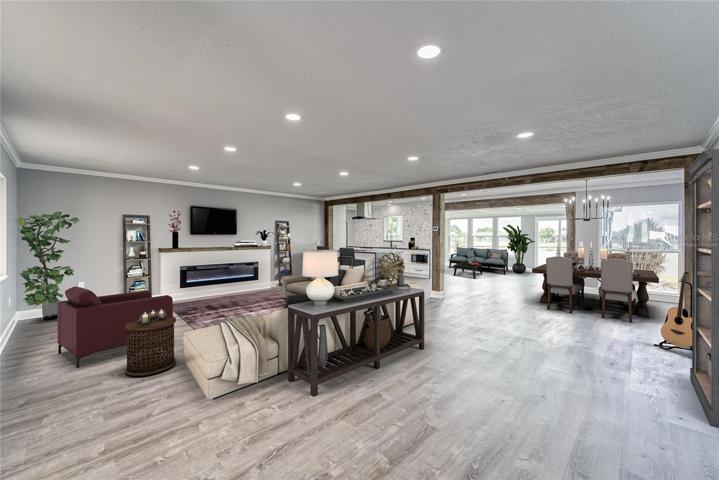 Living room w. Fireplace * Virtually Staged