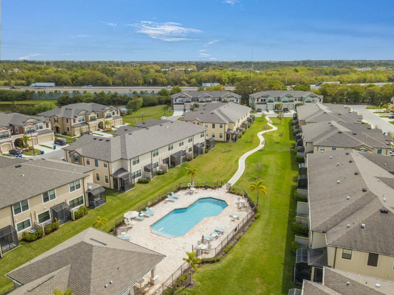 Community Pool and walk way to the building
