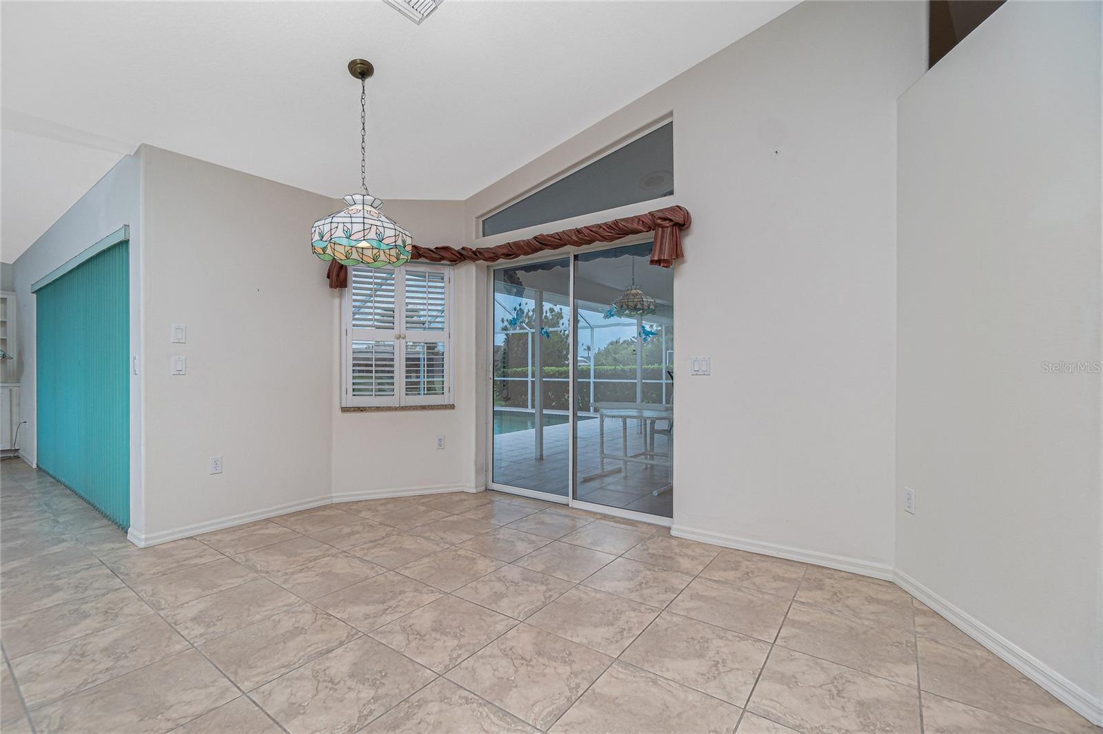 The cheerful breakfast nook is perfect for casual meals any time of day.