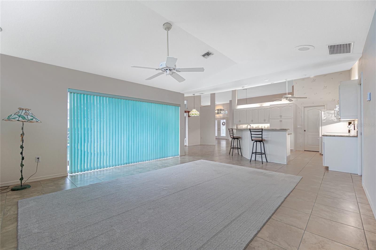 This home has a wonderful open floor plan with soaring ceilings.