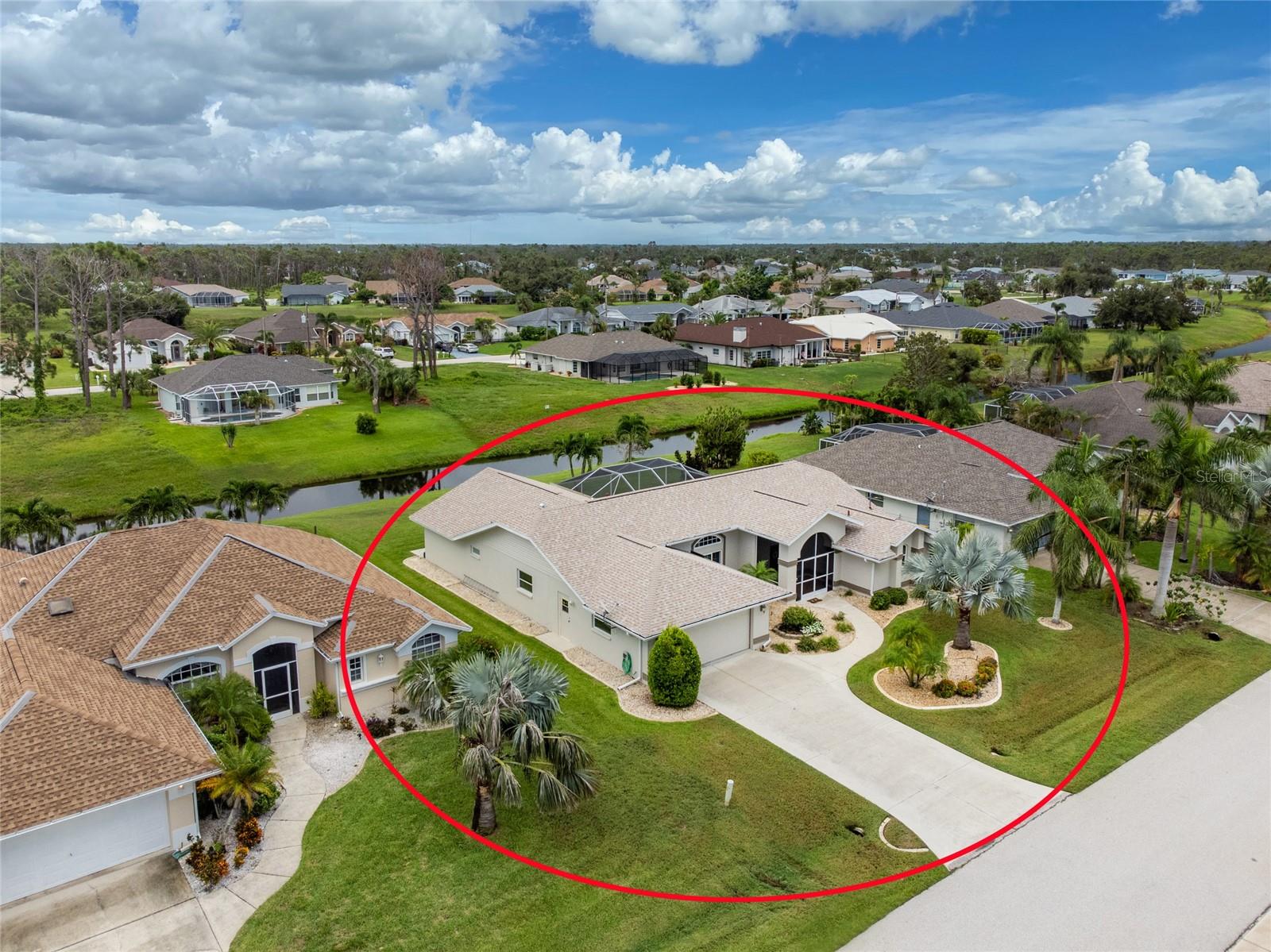 Backing up to a freshwater canal, this home has an irrigation system that utilized the canal water.