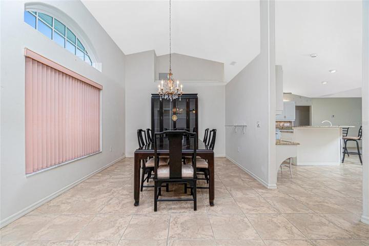 The dining room is conveniently located just off the kitchen.