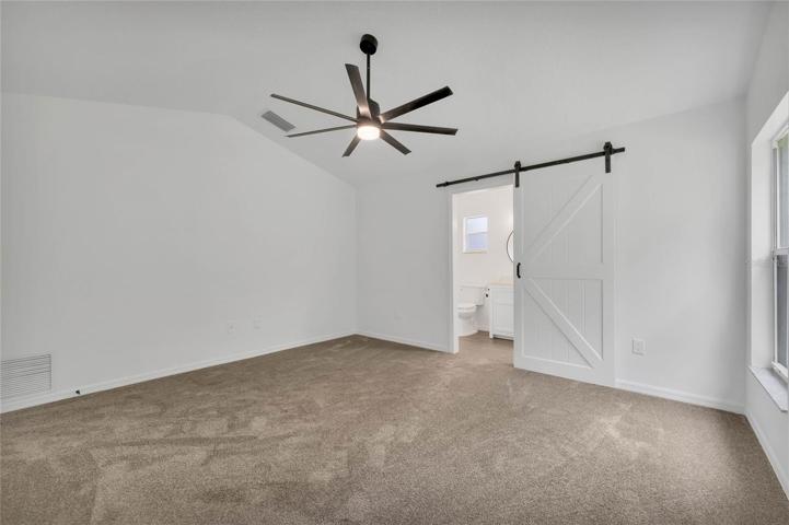 Master Bedroom Barn Door to Bath