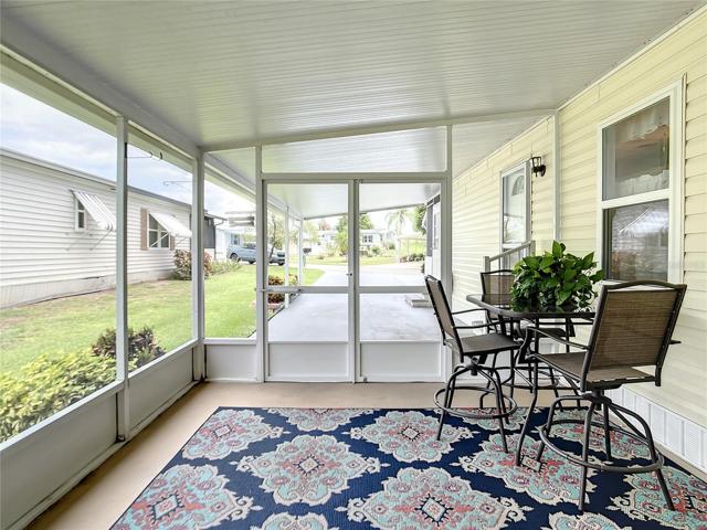 Screened porch with double doors
