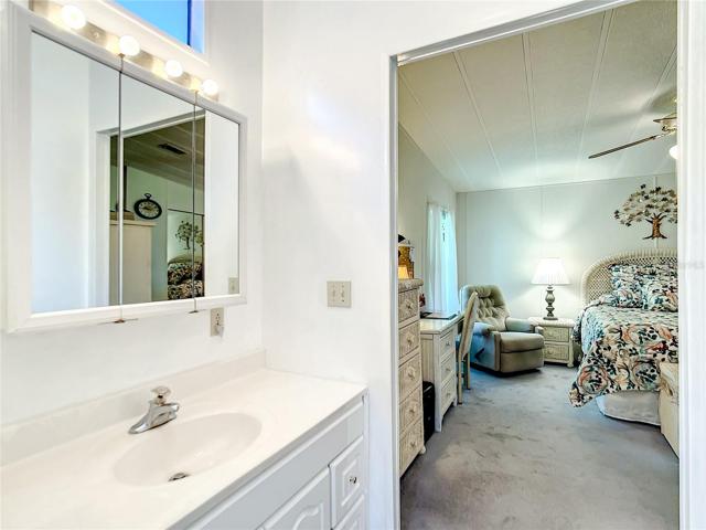 View from bathroom into the master bedroom