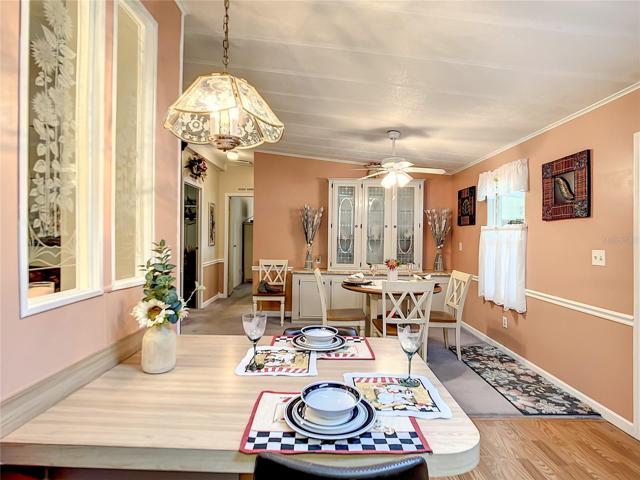 View from kitchen into the dining room