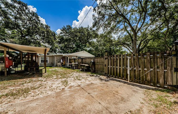 back yard with gate
