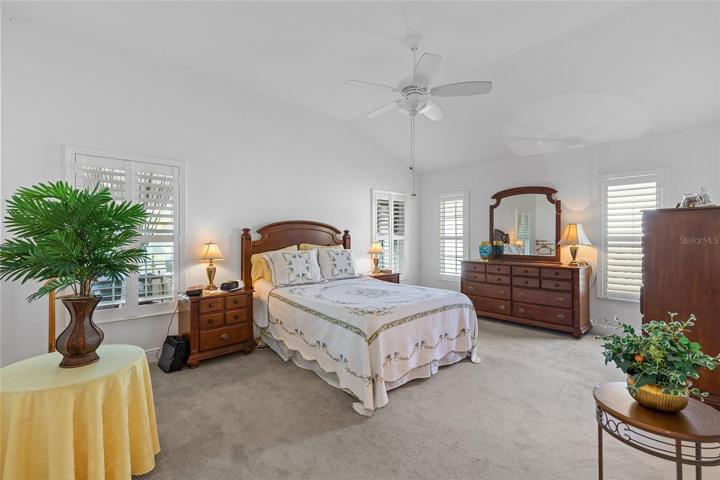 THE SPACIOUS MASTER BEDROOM IS LIGHT AND BRIGHT!
