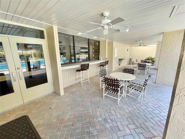 Large lanai at clubhouse overlooks the pool