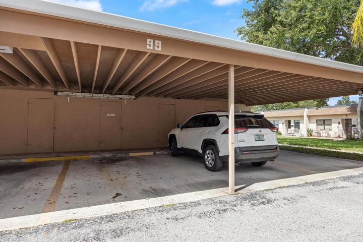 Assigned covered parking and storage closet