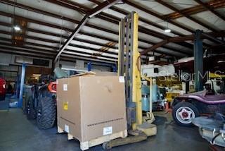 Forklift stays with building