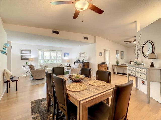 Open floor plan of the living, dining and family room