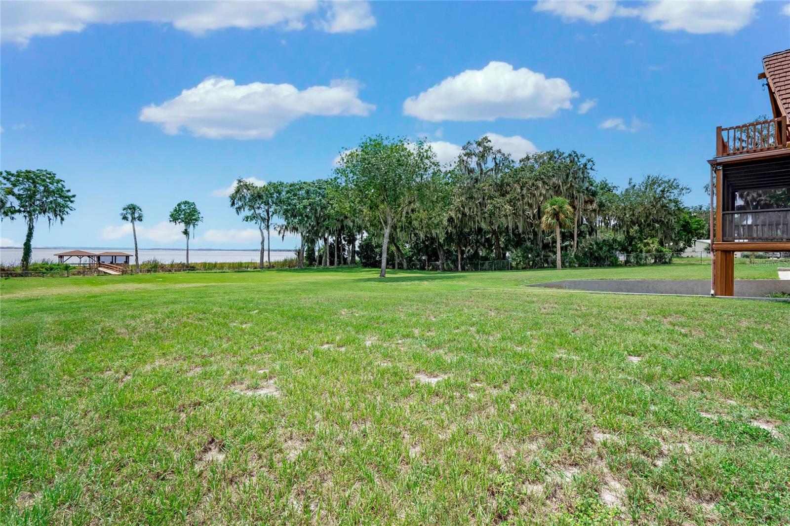 Cabin back yard facing Lake Eustis