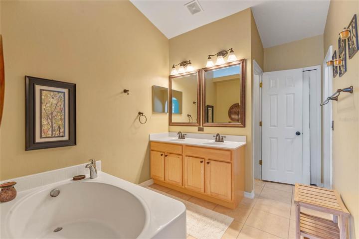 Dual Sink Vanity and Garden Bathrub.