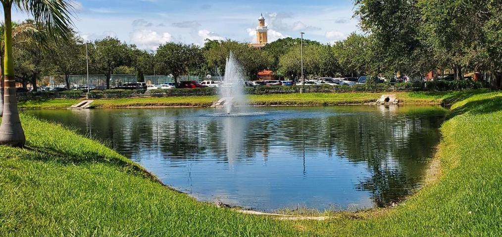 Stetson College pond & steeple