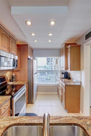 View from dining area into kitchen