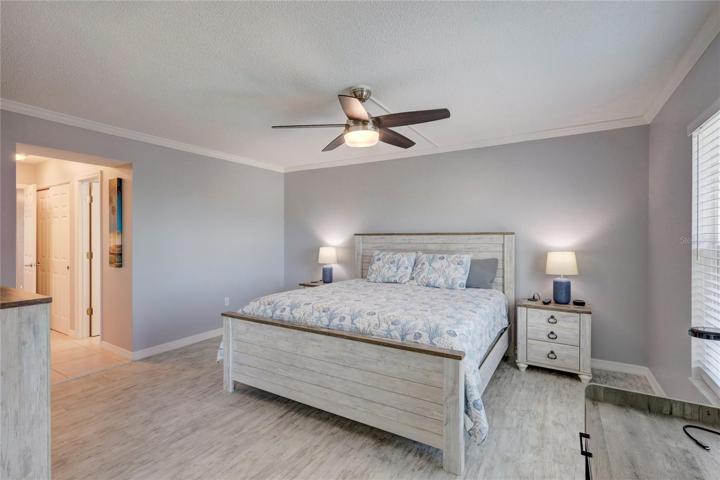 The Main bedroom  is spacious and peaceful .