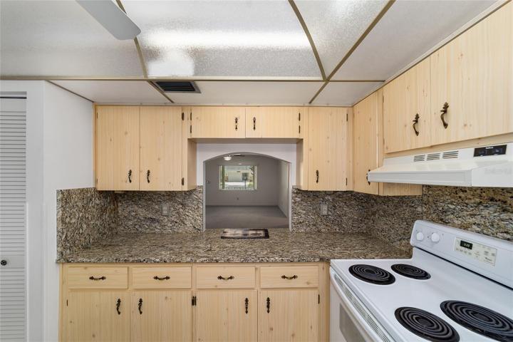 Kitchen with pass through to dining room