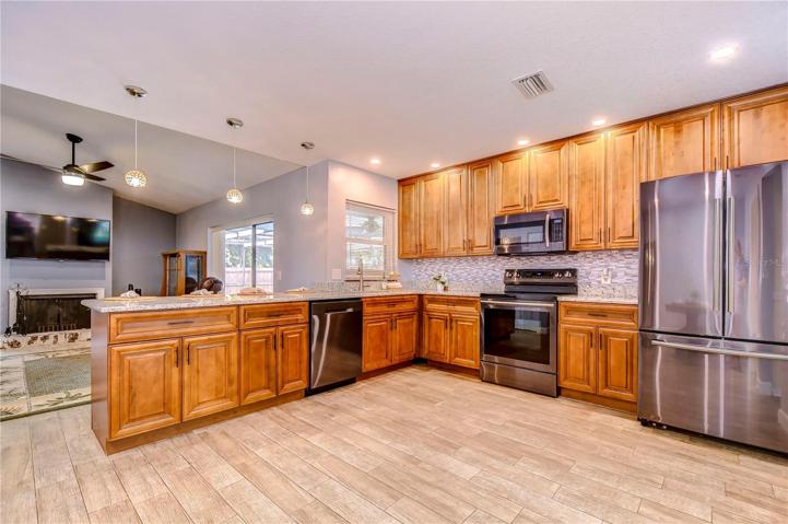 Kitchen open to family room