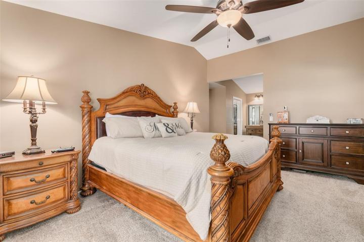 Spacious master bedroom and bath.