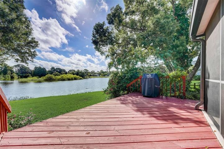 The well-manicured mature landscaping adds to the curb appeal and creates a serene tropical sanctuary in the back yard