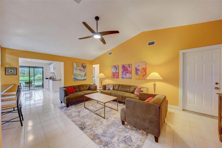 Views of the Lake extend to the family room.
