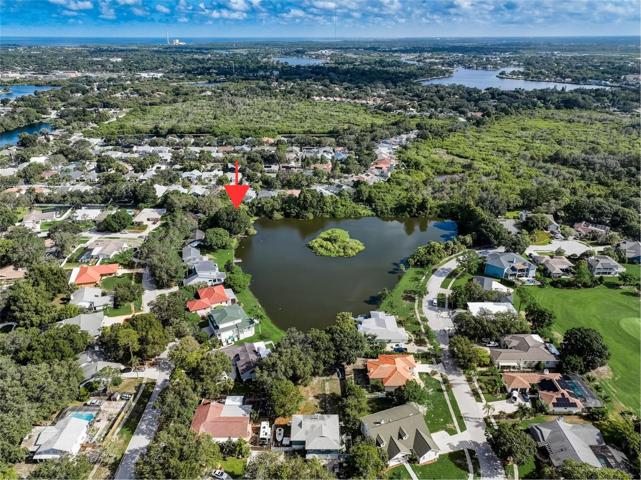 Aerial view of location and surrounding neighborhood.