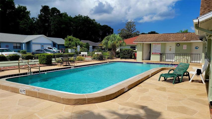 Pool with bathrooms.