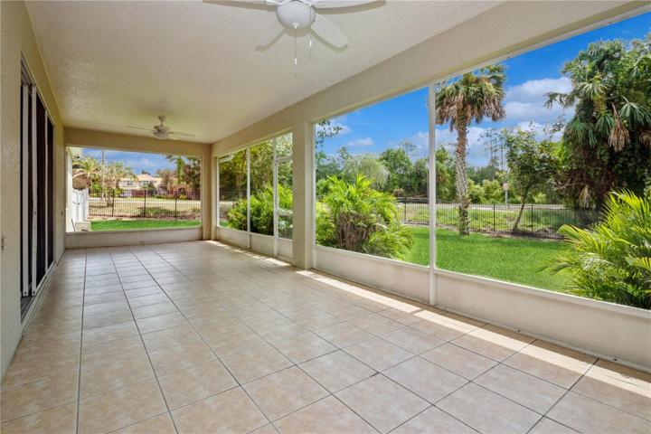 Large tiled screened porch