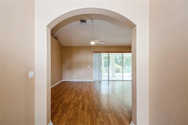 View into living area from foyer