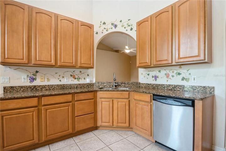 Kitchen with decorated hand painting