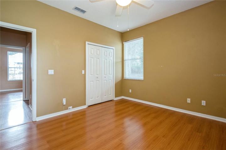 Bedroom #3 with view of hallway and bedroom #2