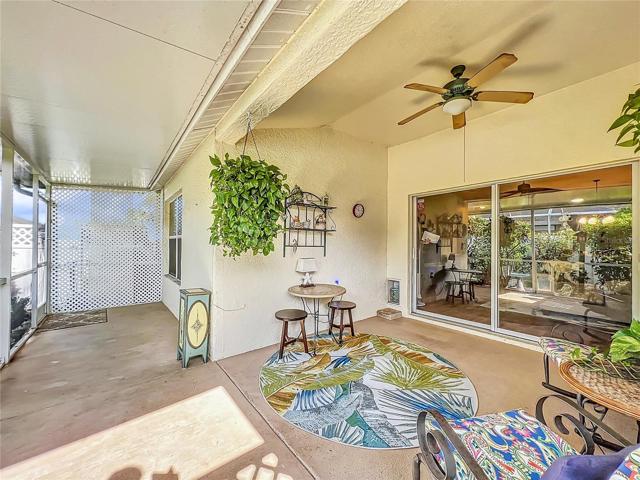L-shaped Lanai provides space to enjoy the landscaped garden