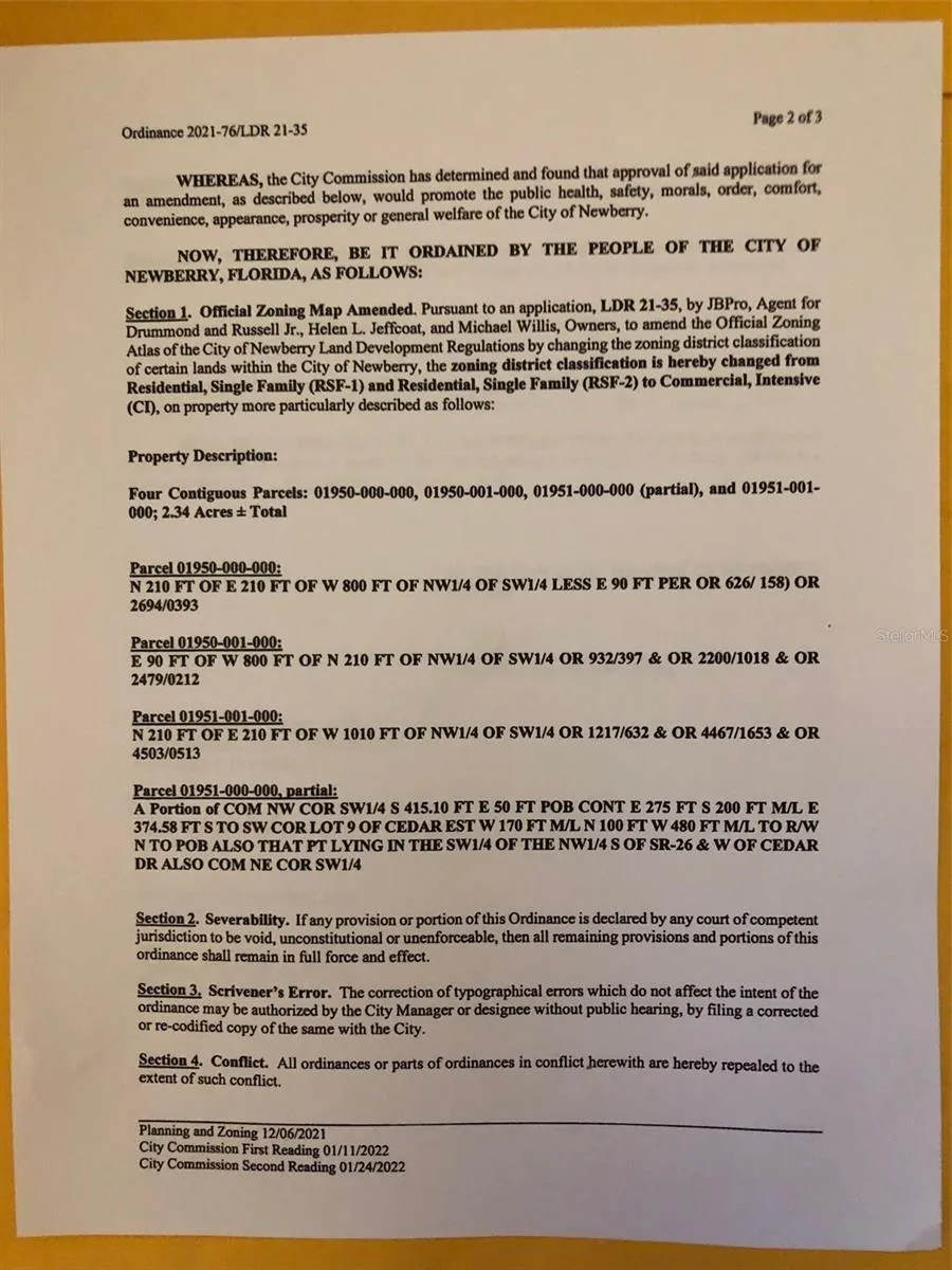 PAGE 2 - ZONING ORDINANCE