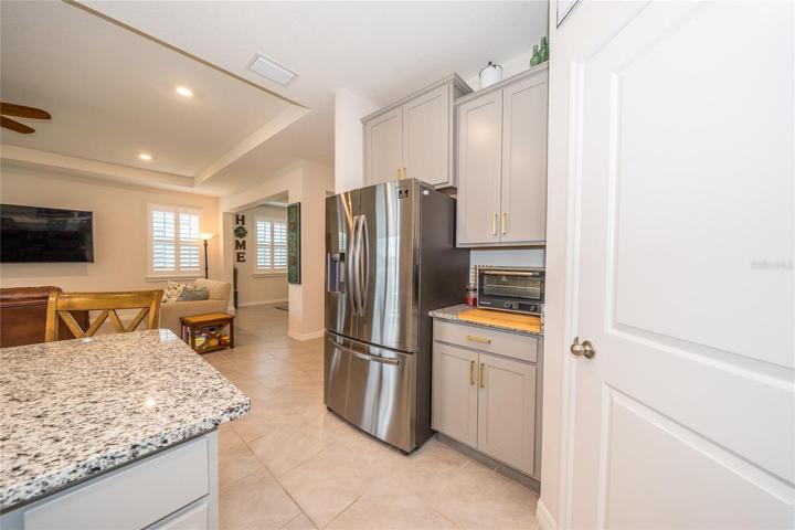 Seller left their child proof door locks on kitchen cabinetry.