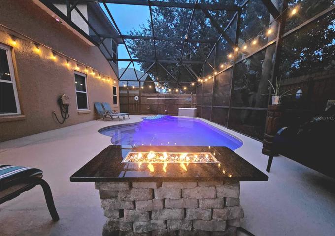 Pool showing purple light