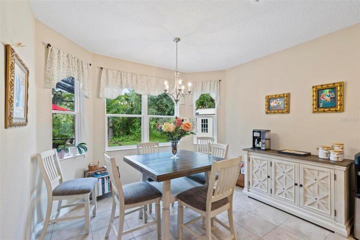 dining room with bright windows