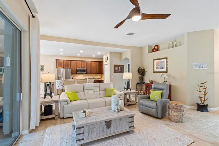 Famiy room to kitchen area