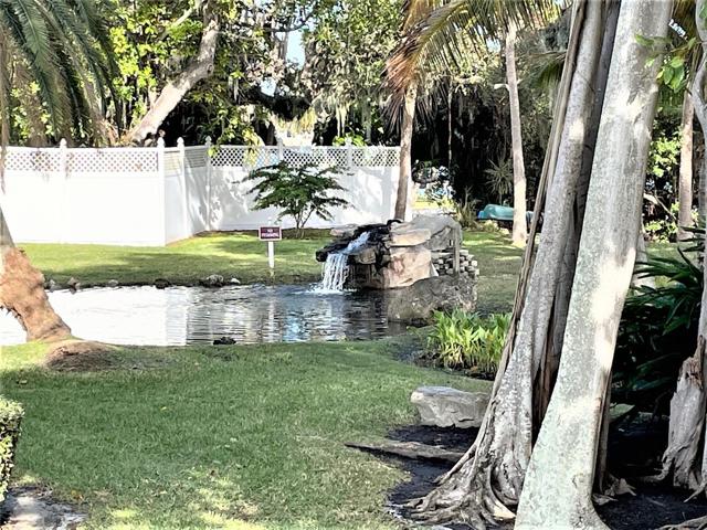 Pond with waterfall