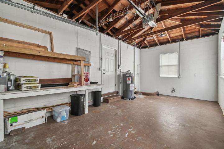 Large garage with ready-made work area