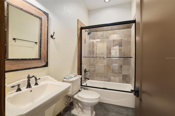Guest bathroom off sauna room