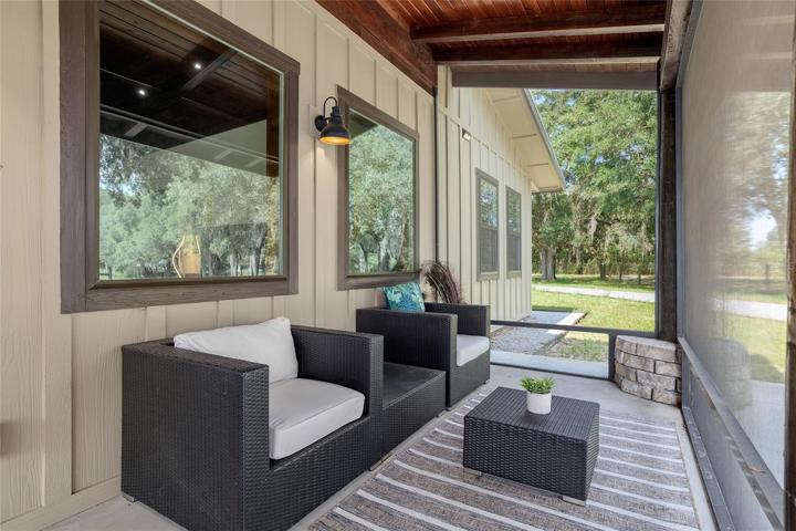 Screened-in front porch